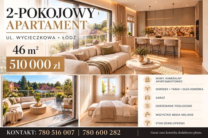 Mieszkanie 2-pokojowe na sprzedaż, Łódź – Wycieczkowa