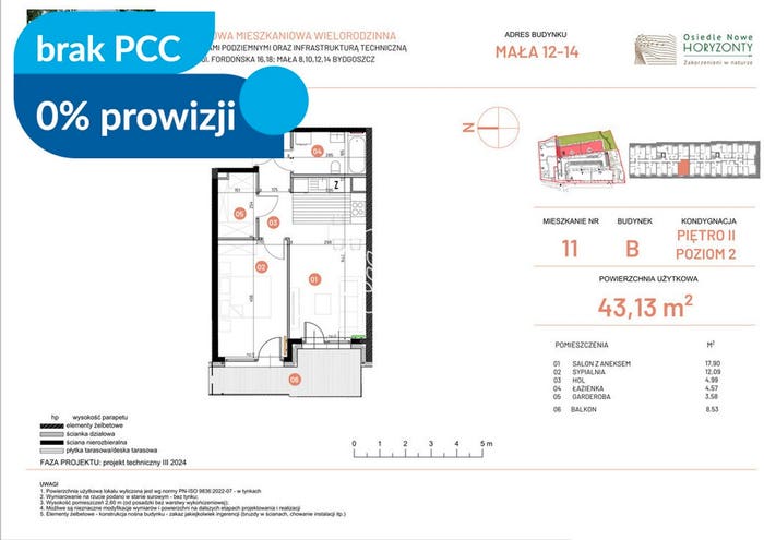 Mieszkanie 2-pokojowe na sprzedaż, Bydgoszcz – Fordońska