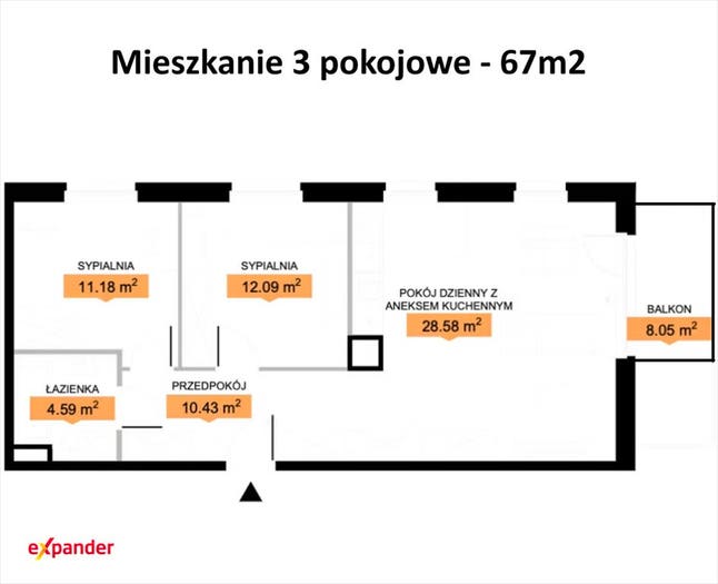 Mieszkanie 3-pokojowe na sprzedaż, Łódź