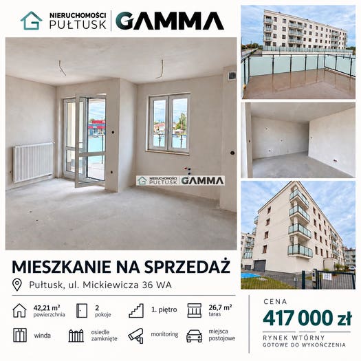 Mieszkanie 2-pokojowe na sprzedaż, Pułtusk