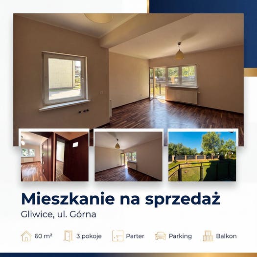 Mieszkanie 3-pokojowe na sprzedaż, Gliwice